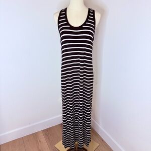 J. Crew Black and White Striped Maxi Dress - Size XS